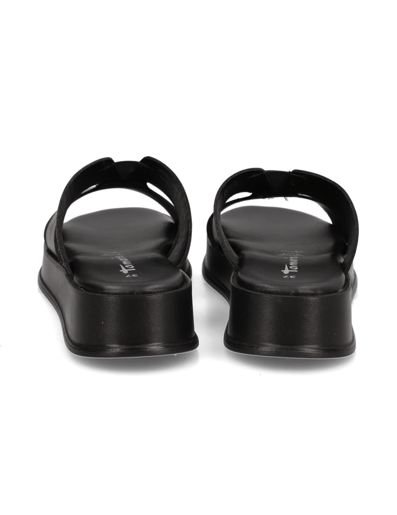 TAMARIS-Glattleder-Pantoffel-schwarz