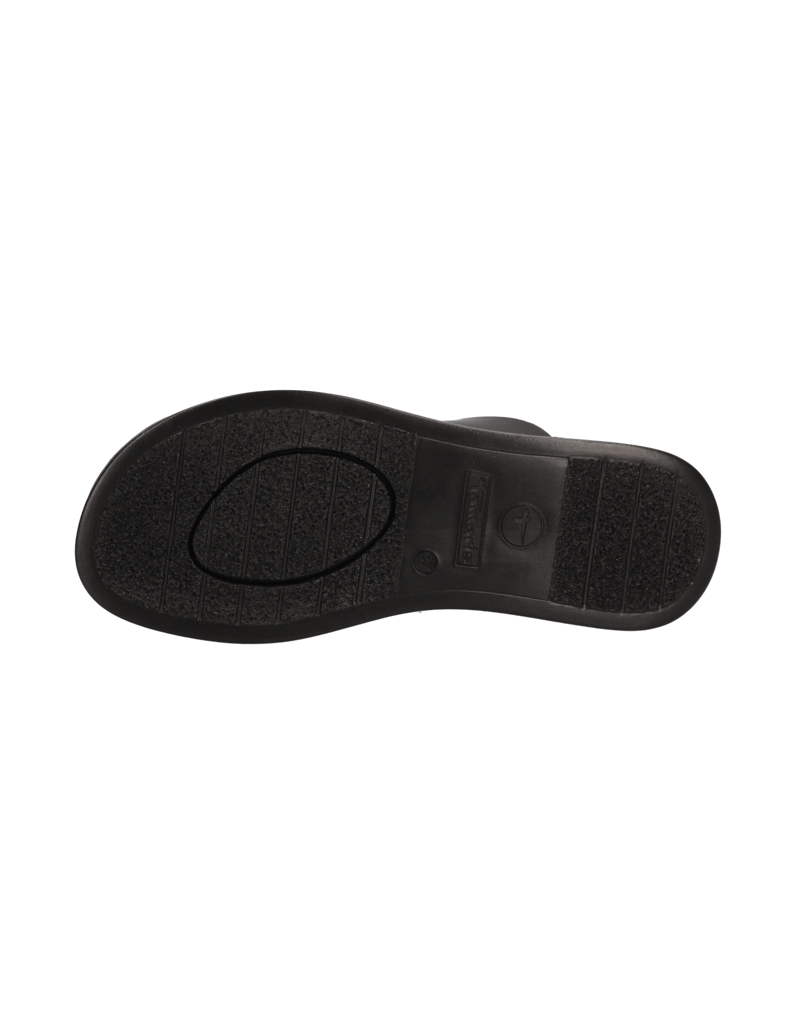 TAMARIS-Glattleder-Pantoffel-schwarz