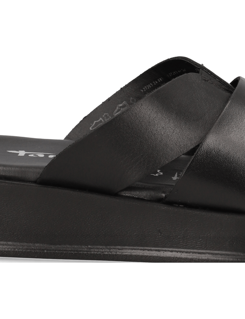 TAMARIS-Glattleder-Pantoffel-schwarz