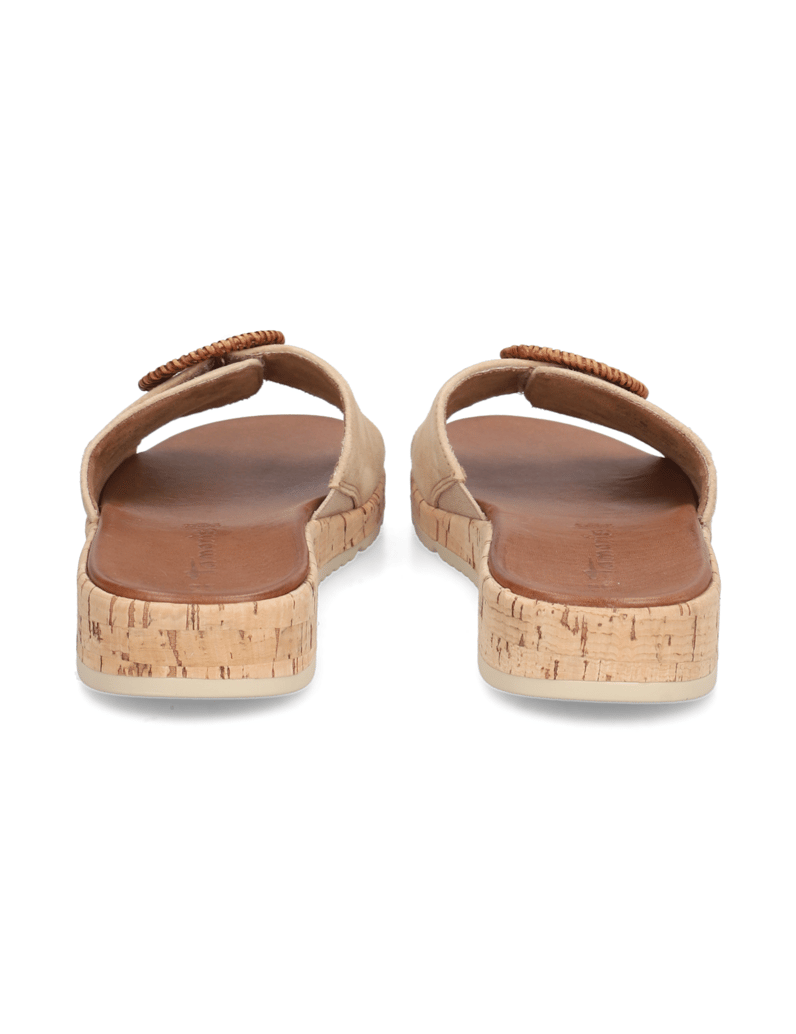 TAMARIS-Veloursleder-Pantoffel-beige