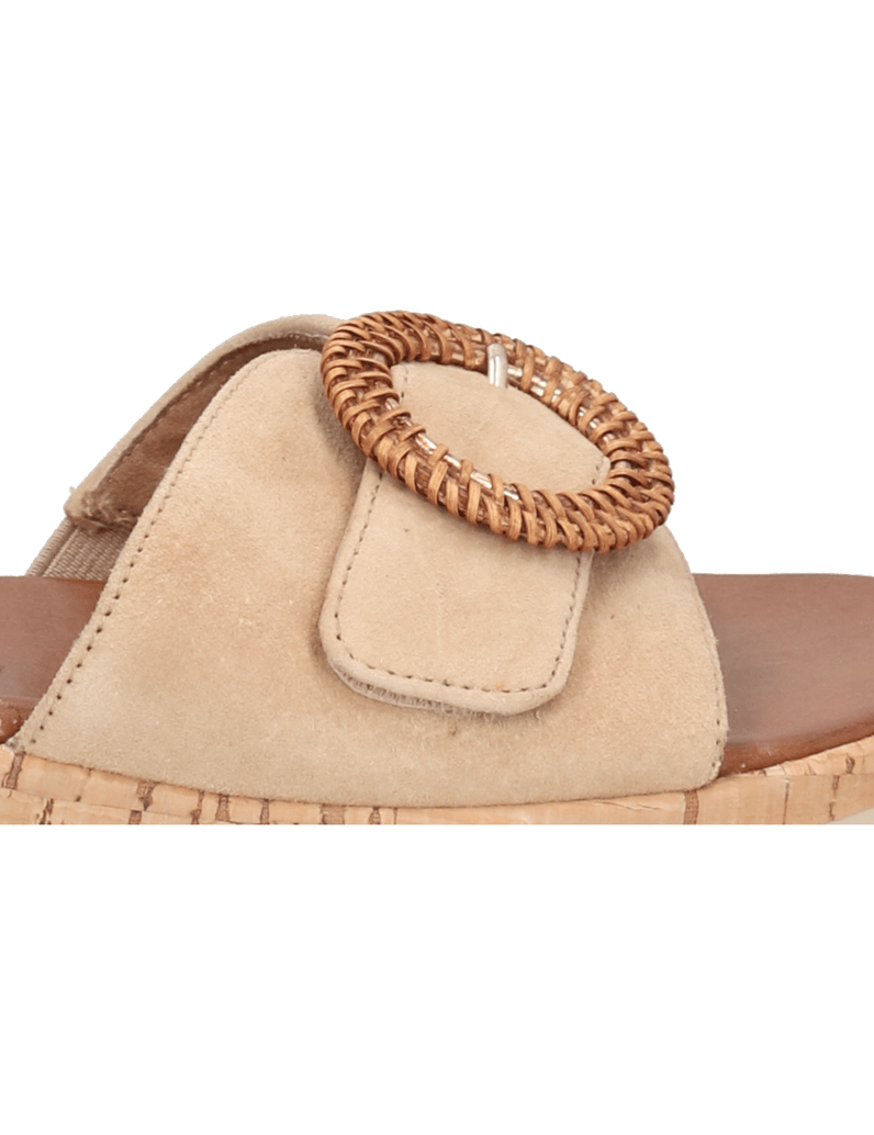 TAMARIS-Veloursleder-Pantoffel-beige