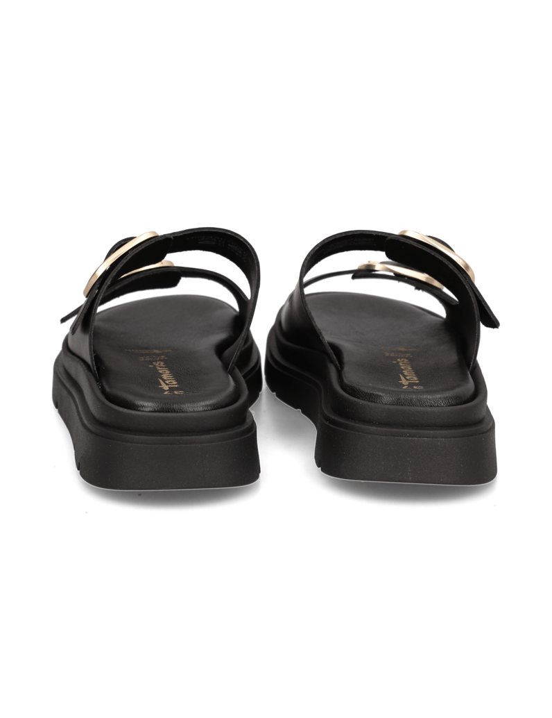 TAMARIS-Glattleder-Pantoffel-schwarz