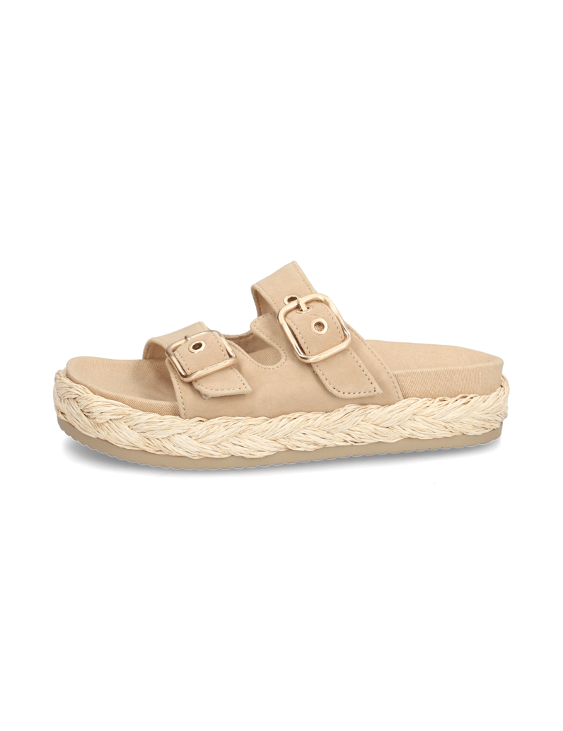 TAMARIS-Veloursleder-Pantoffel-beige
