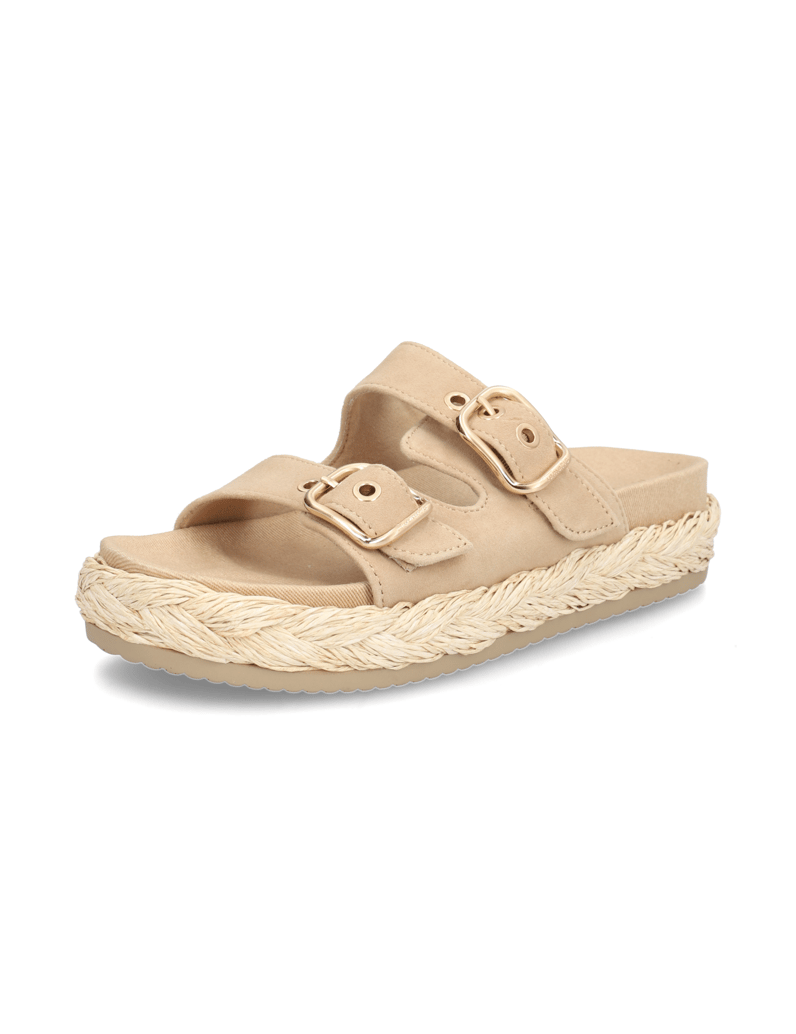 TAMARIS-Veloursleder-Pantoffel-beige