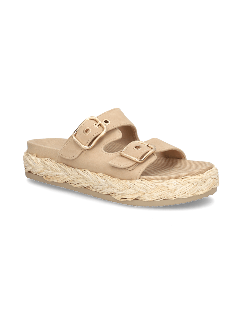 TAMARIS-Veloursleder-Pantoffel-beige