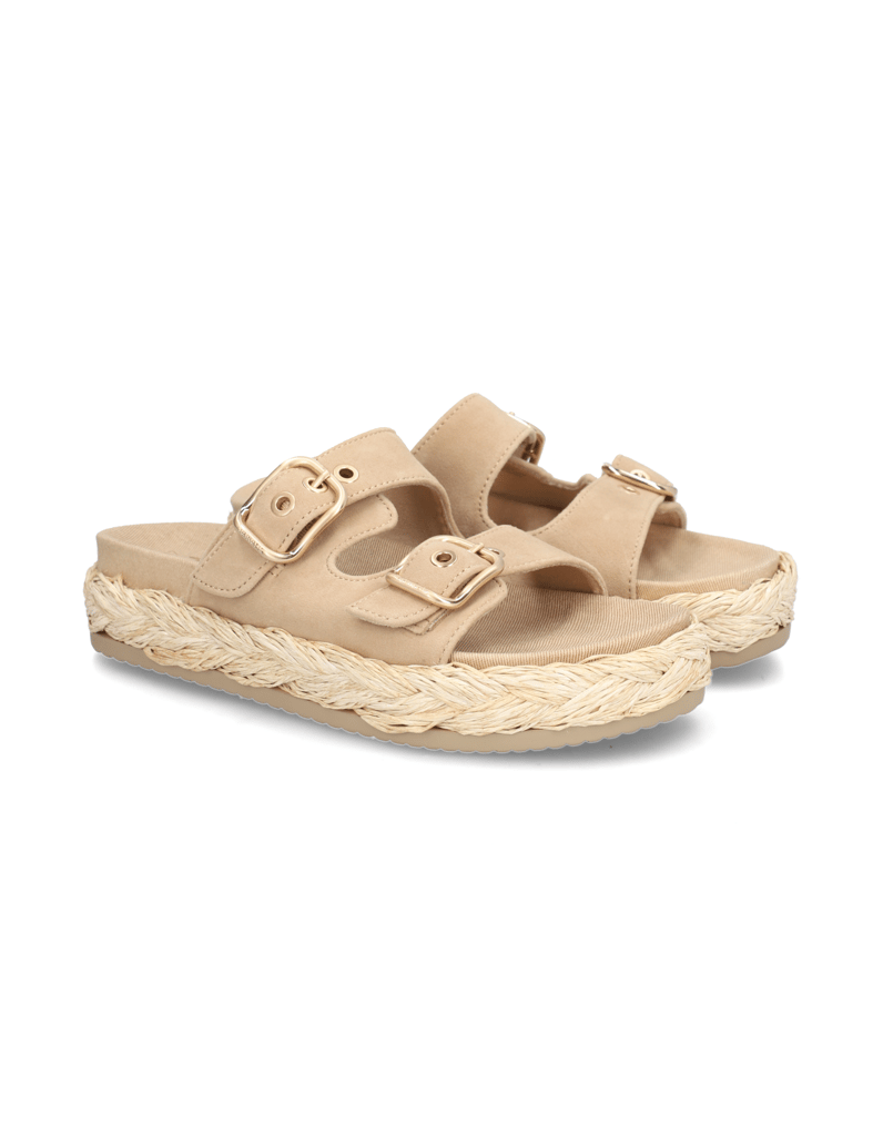 TAMARIS-Veloursleder-Pantoffel-beige