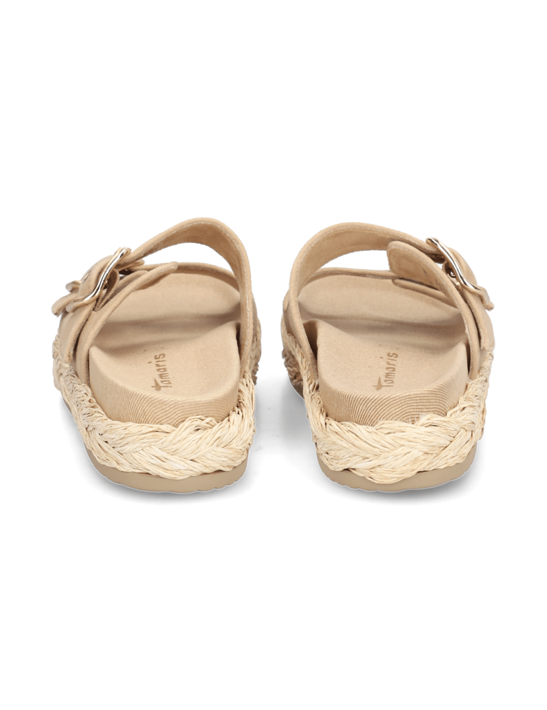 TAMARIS-Veloursleder-Pantoffel-beige