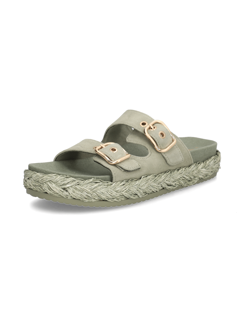TAMARIS-Veloursleder-Pantoffel-beige