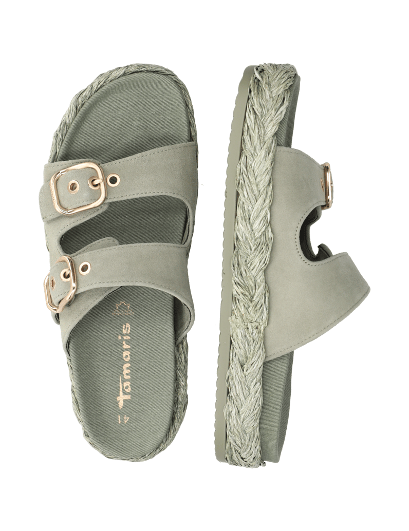 TAMARIS-Veloursleder-Pantoffel-beige