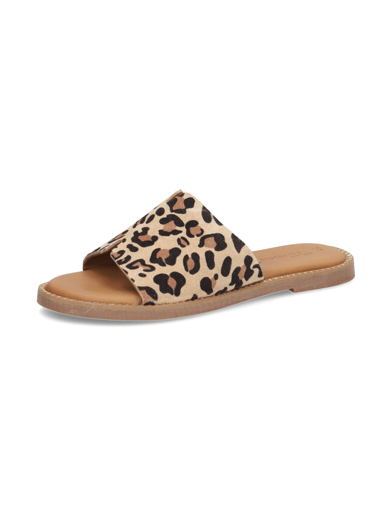 TAMARIS-Veloursleder-Pantoffel-beige
