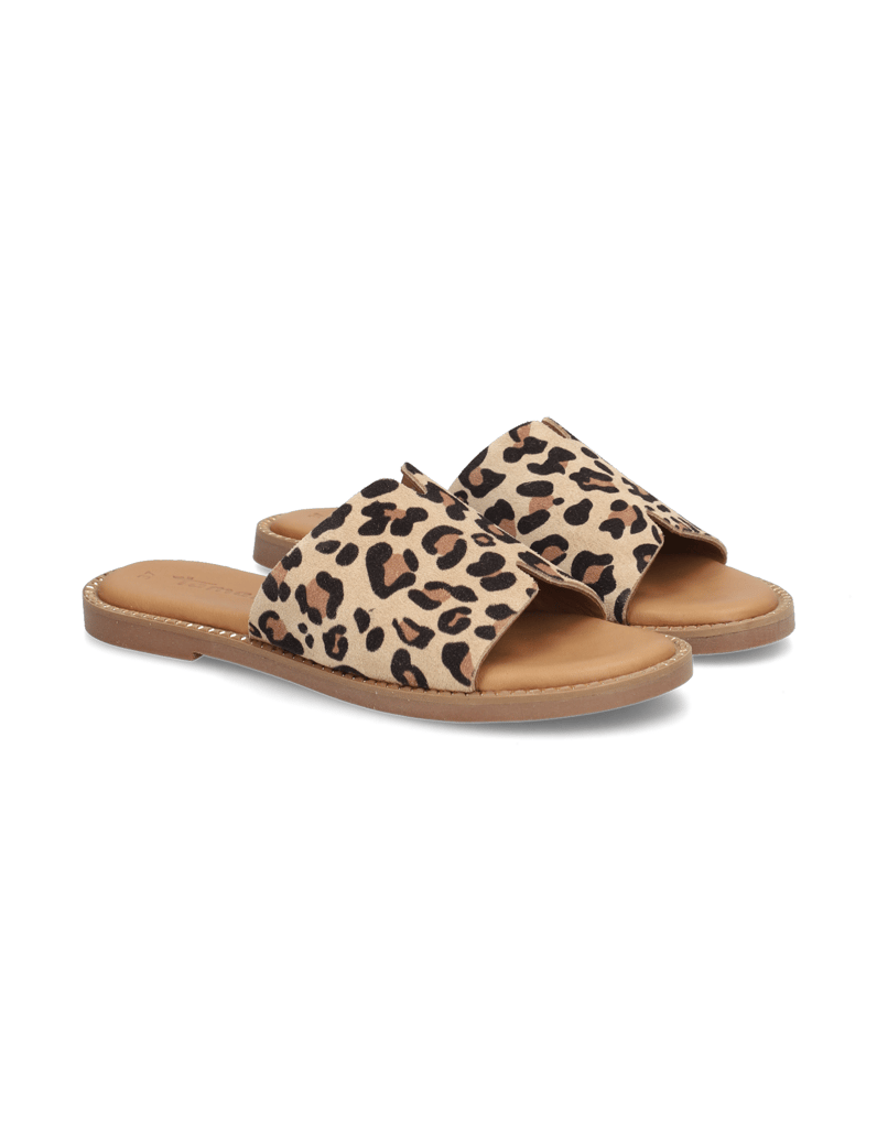 TAMARIS-Veloursleder-Pantoffel-beige