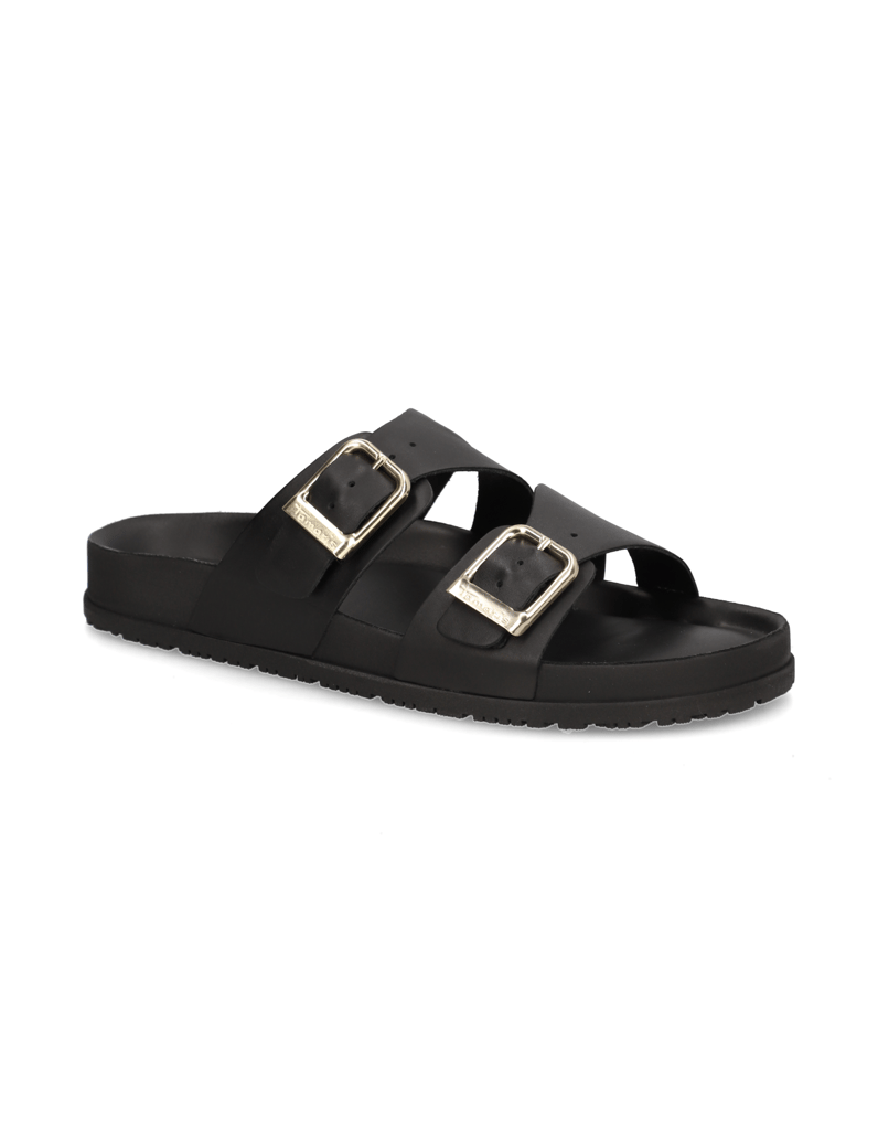 TAMARIS-Glattleder-Pantoffel-schwarz