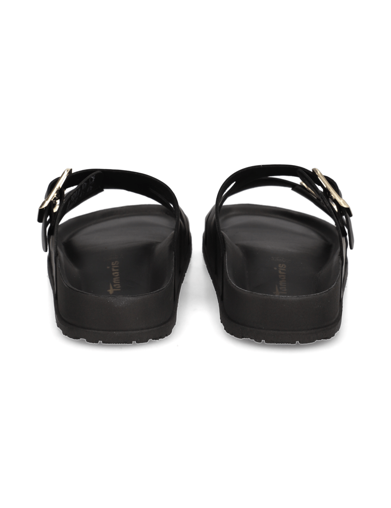 TAMARIS-Glattleder-Pantoffel-schwarz