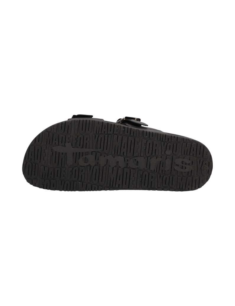 TAMARIS-Glattleder-Pantoffel-schwarz