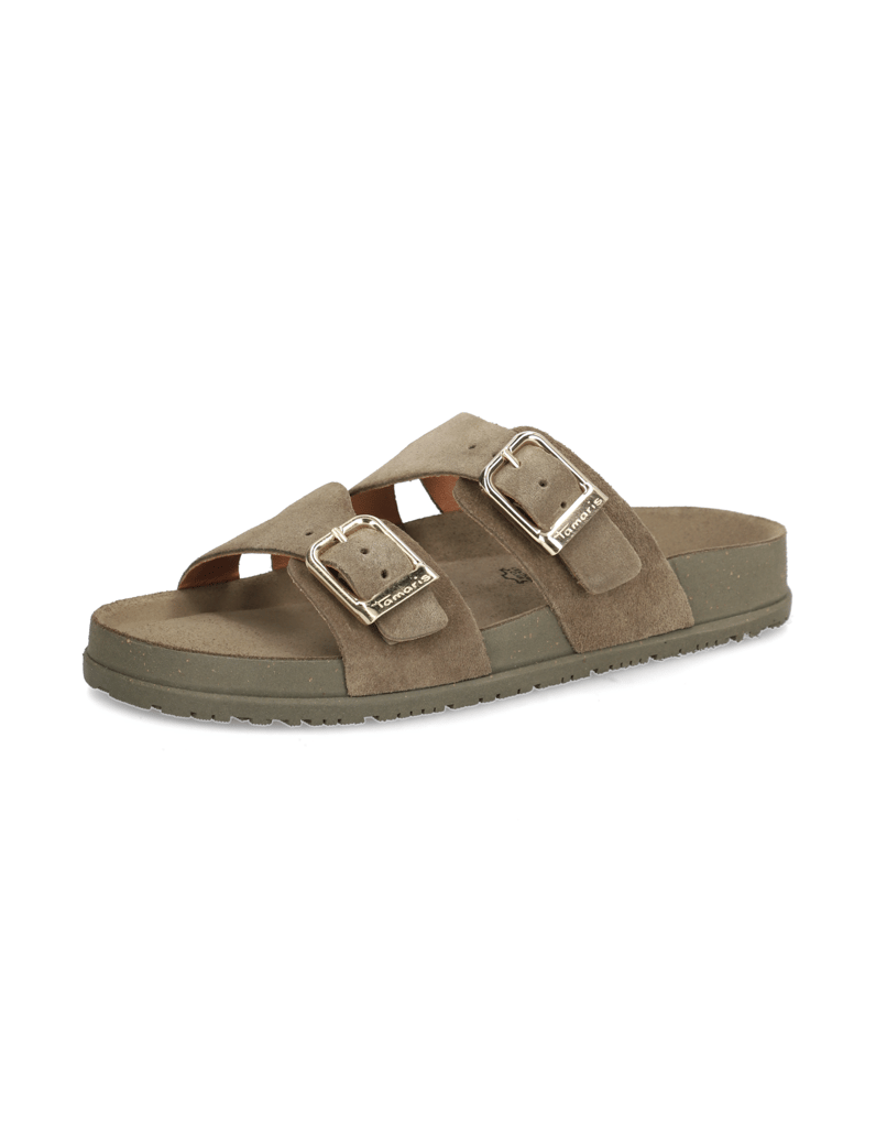 TAMARIS-Veloursleder-Pantoffel-schwarz