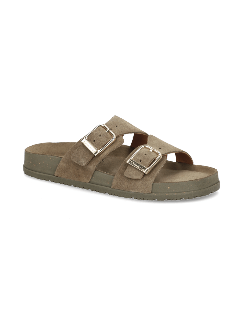 TAMARIS-Veloursleder-Pantoffel-schwarz