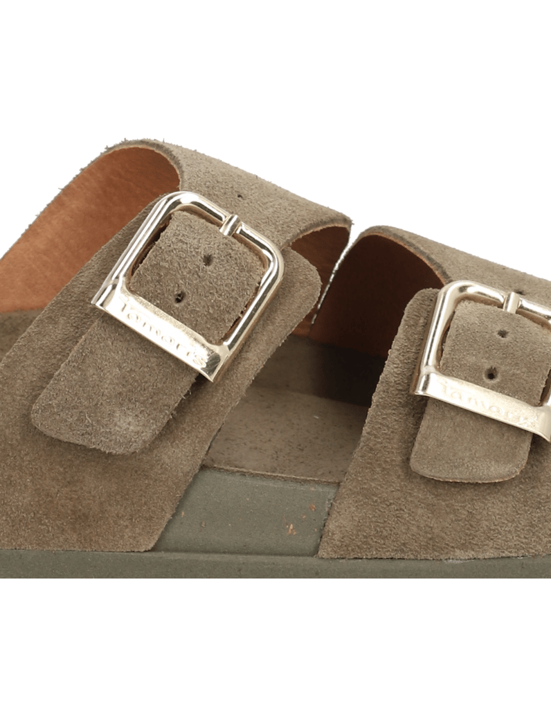 TAMARIS-Veloursleder-Pantoffel-schwarz