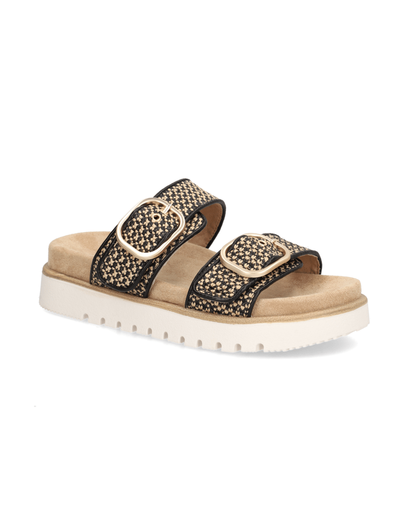 Pat-Calvin-Textil-Pantoffel-schwarz