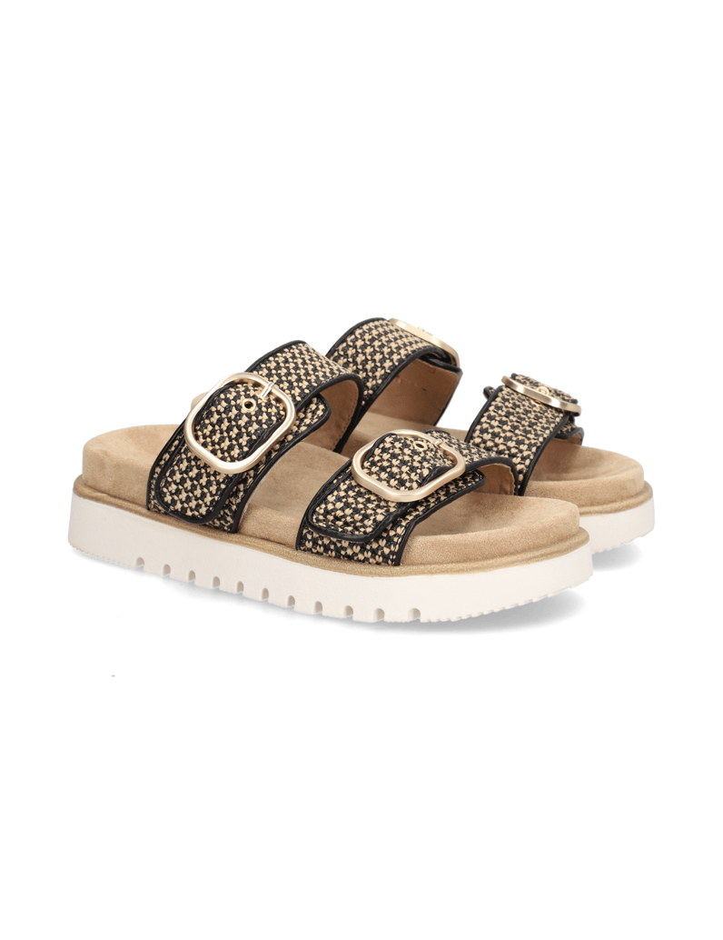 Pat-Calvin-Textil-Pantoffel-schwarz