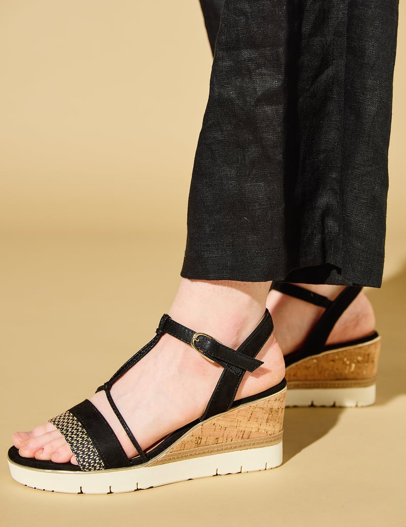 TAMARIS-Keilsandale-schwarz