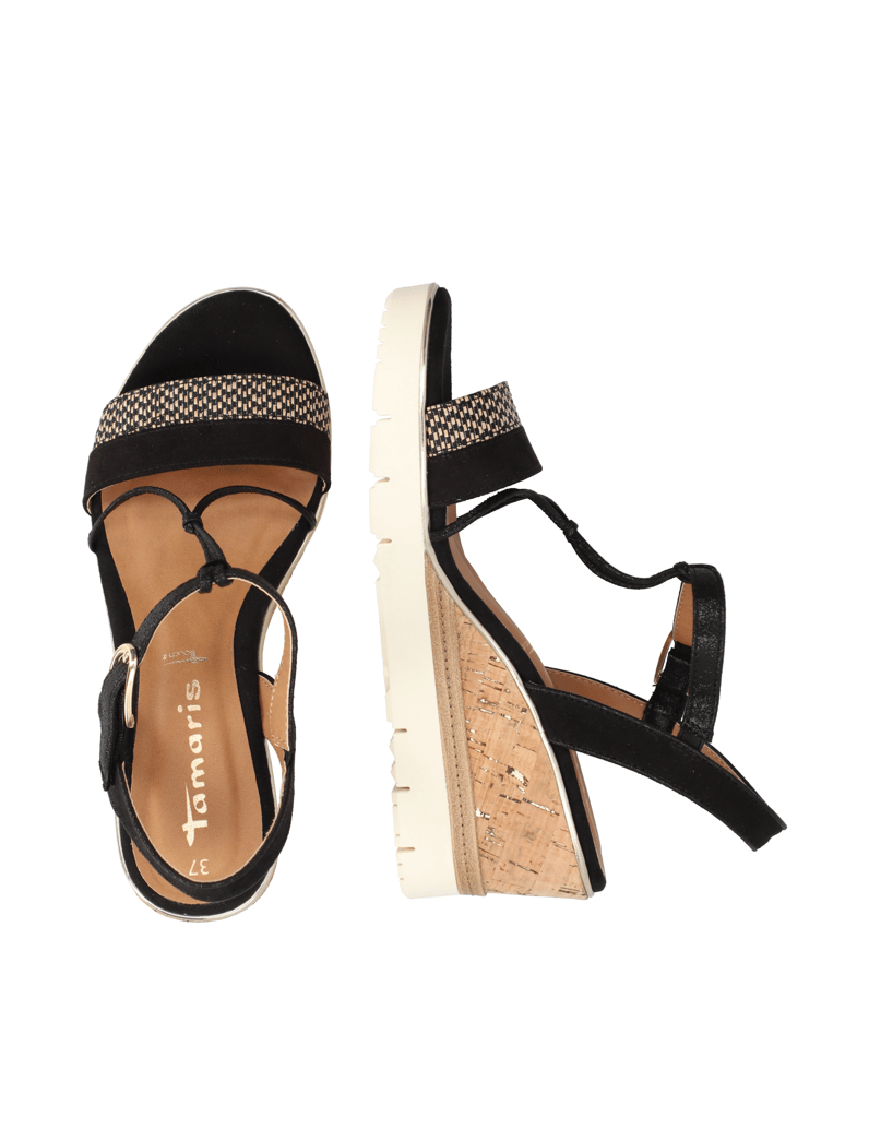 TAMARIS-Keilsandale-schwarz