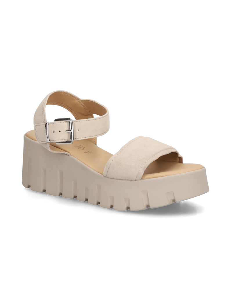 TAMARIS-Veloursleder-Keilsandale-grau