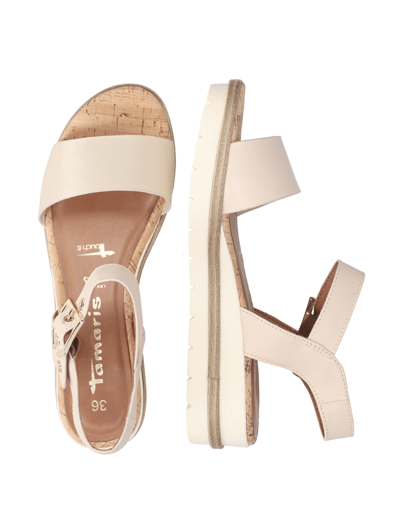 TAMARIS-Glattleder-Sandale-weiss