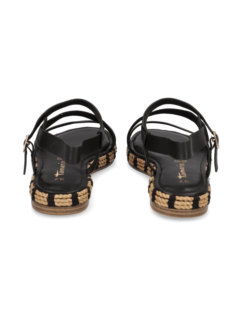 TAMARIS-Glattleder-Sandale-schwarz