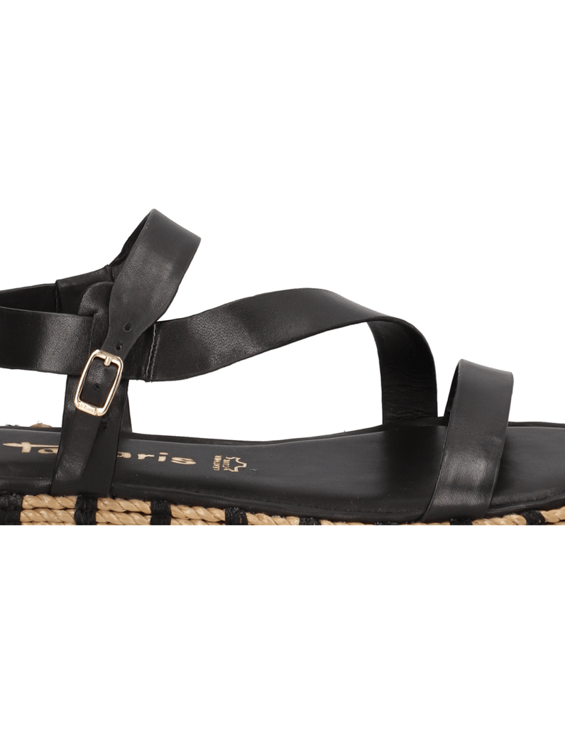 TAMARIS-Glattleder-Sandale-schwarz