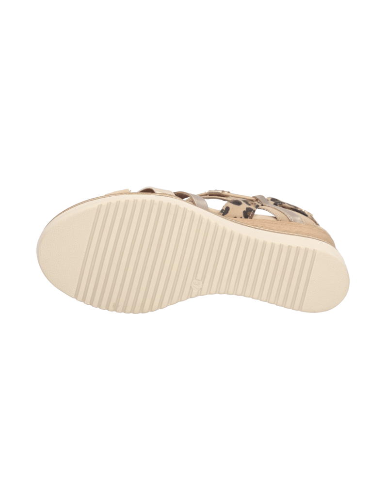 TAMARIS-Lederkombination-Keilsandale-beige