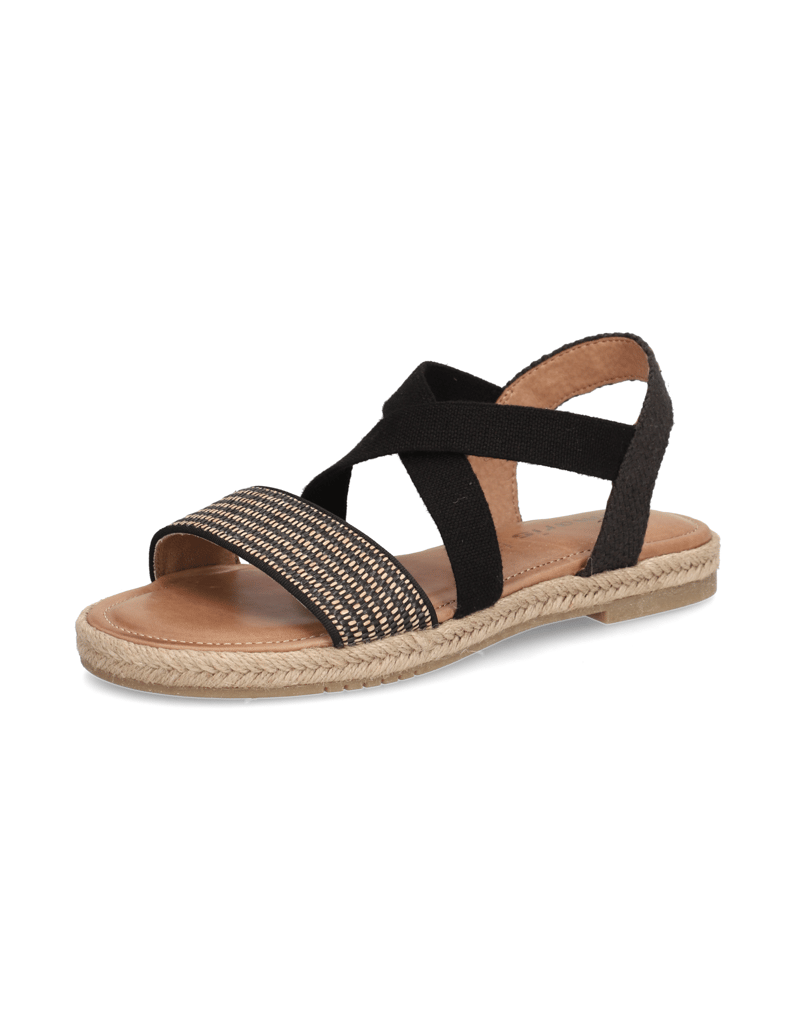 TAMARIS-Lederkombination-Sandale-schwarz