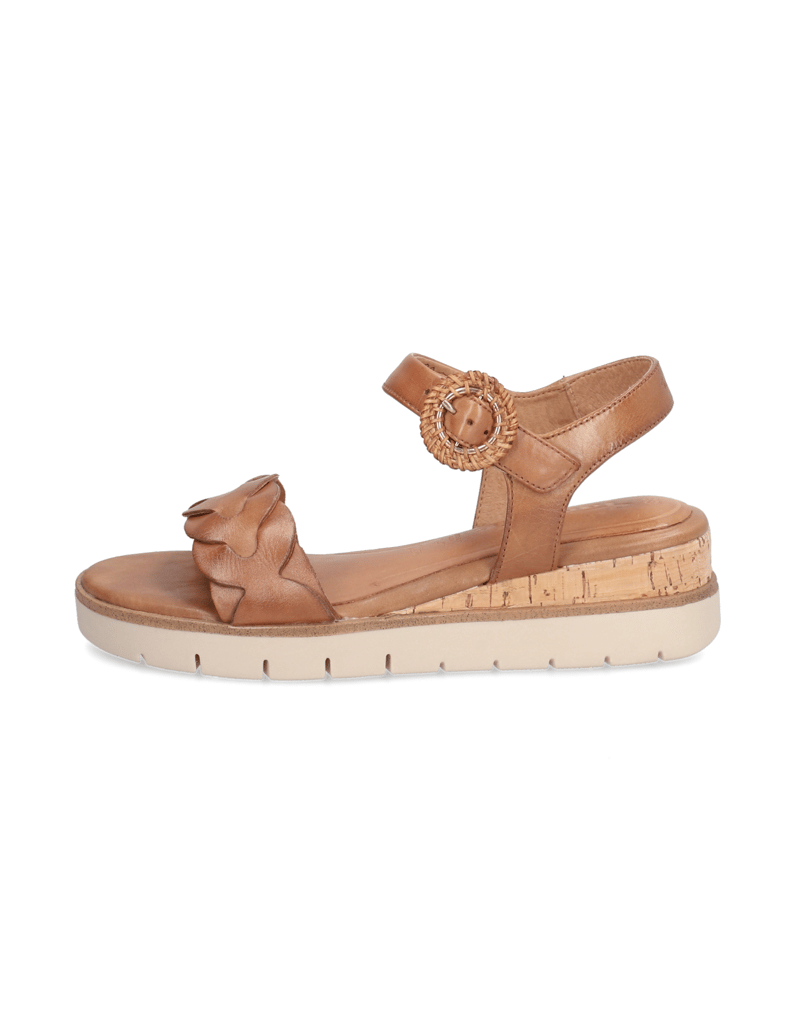 TAMARIS-Glattleder-Sandale-cognac