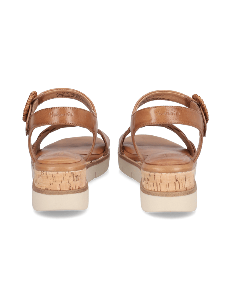 TAMARIS-Glattleder-Sandale-cognac