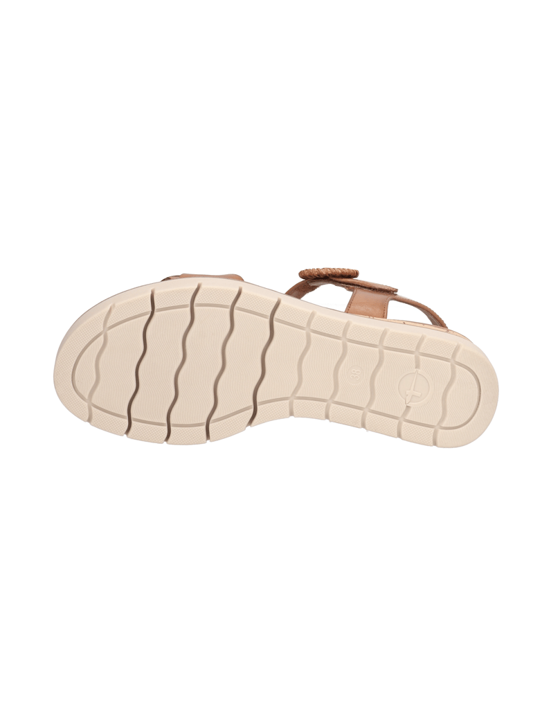 TAMARIS-Glattleder-Sandale-cognac