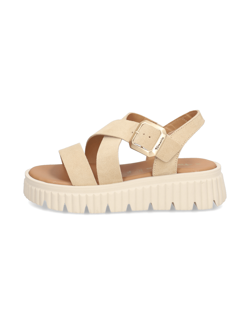 TAMARIS-Veloursleder-Sandale-schwarz