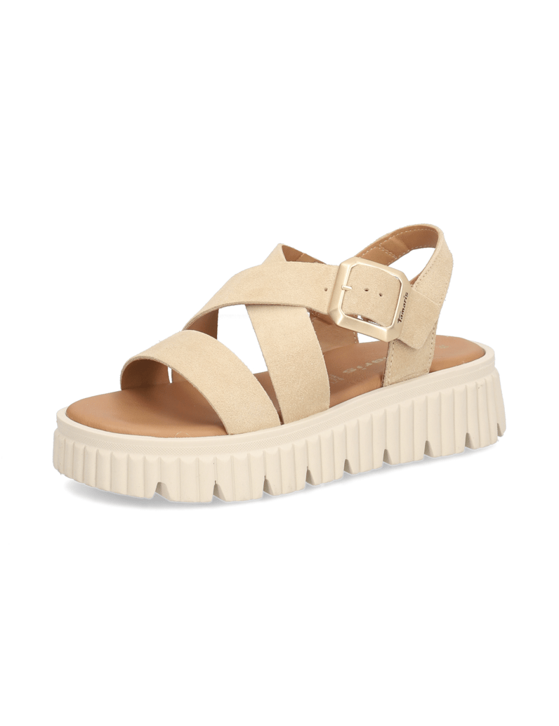 TAMARIS-Veloursleder-Sandale-schwarz