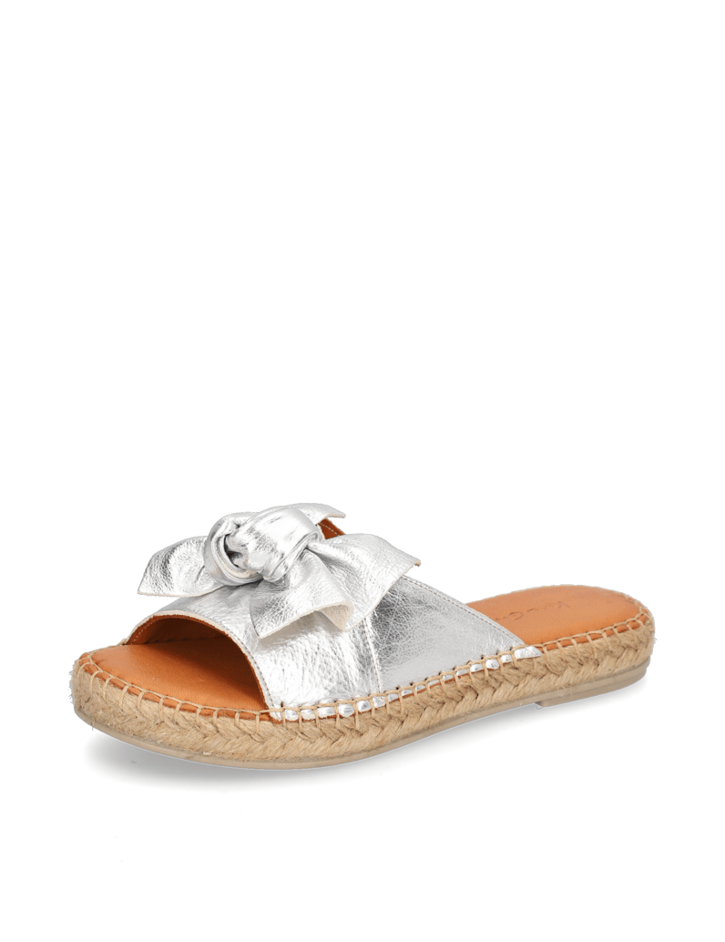 Kate-Gray-Glattleder-Pantoffel-silber