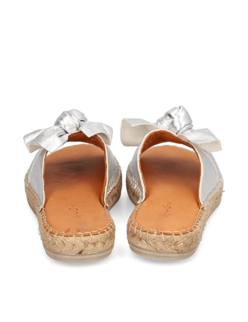 Kate-Gray-Glattleder-Pantoffel-silber