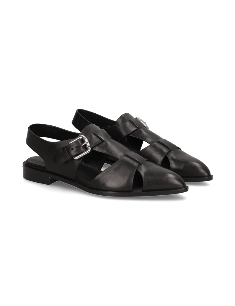 Kate-Gray-Glattleder-Sandale-schwarz