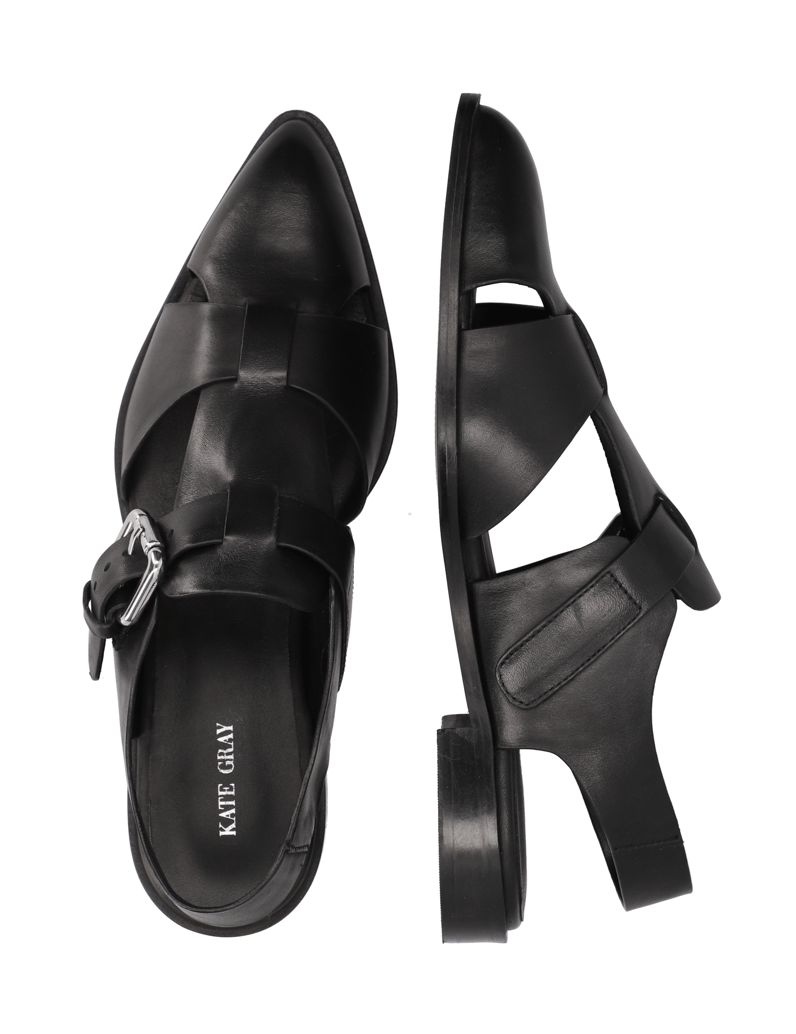 Kate-Gray-Glattleder-Sandale-schwarz
