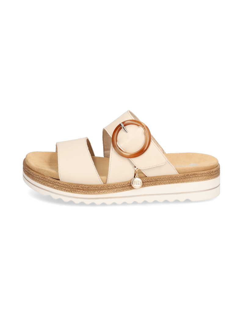 Remonte-Glattleder-Pantoffel-beige