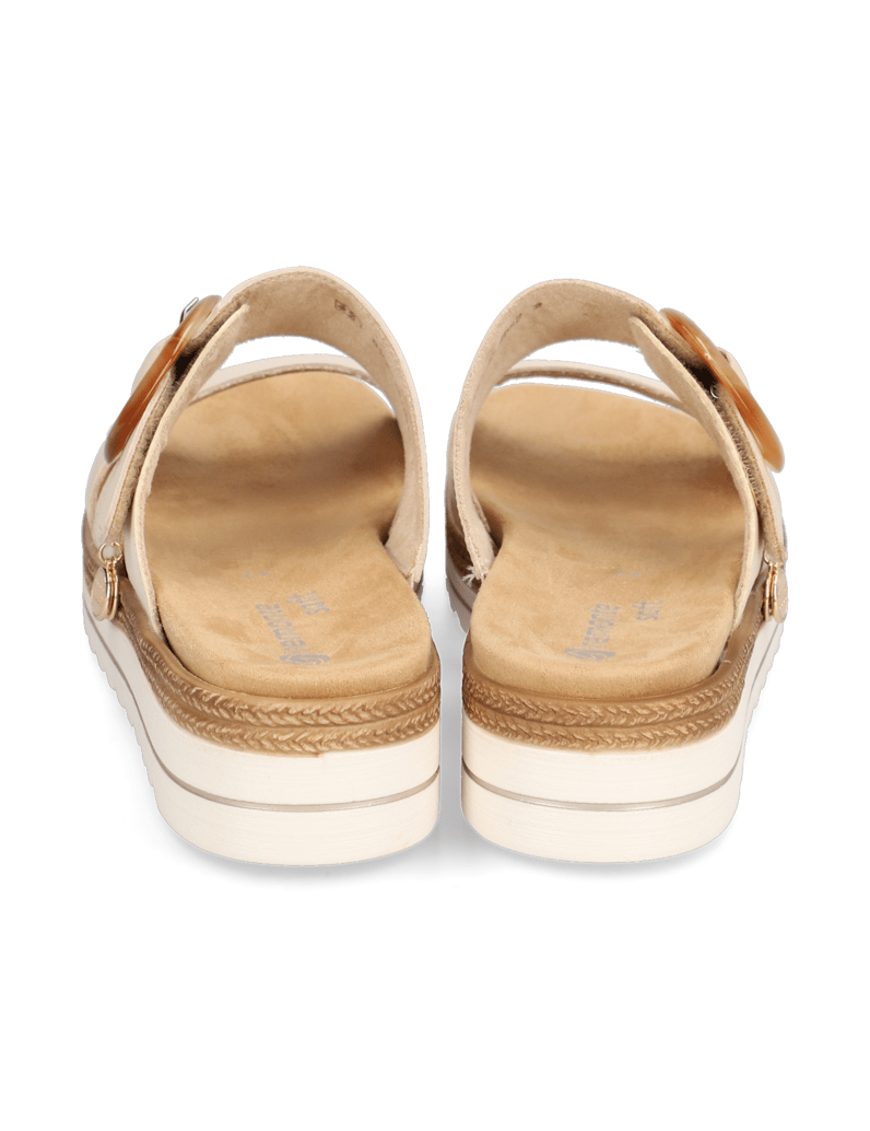 Remonte-Glattleder-Pantoffel-beige