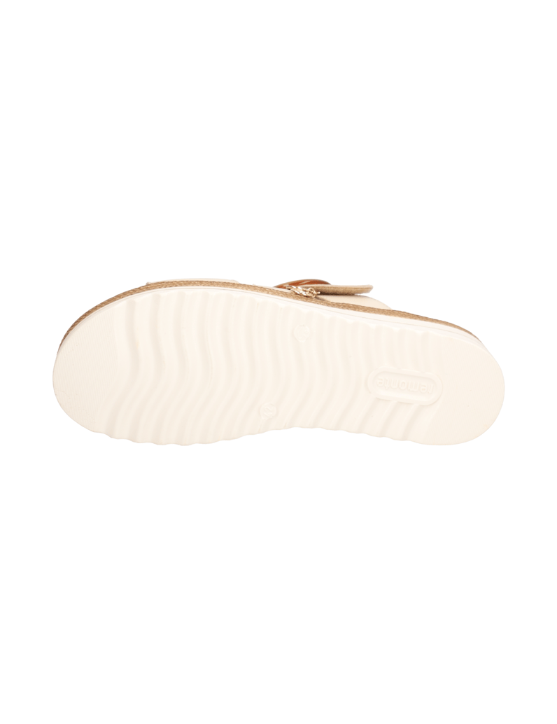 Remonte-Glattleder-Pantoffel-beige