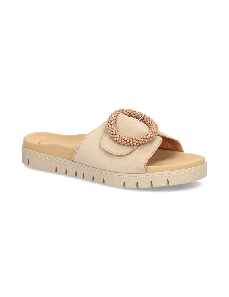 Gabor-Veloursleder-Pantoffel-beige
