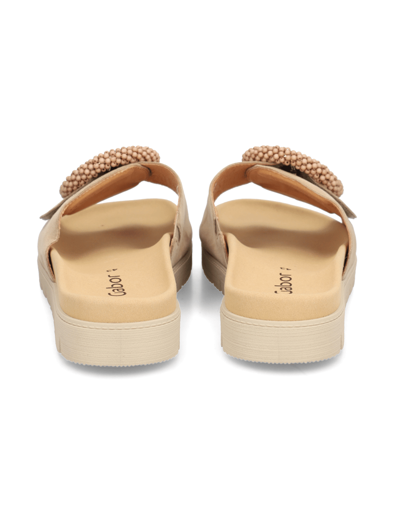 Gabor-Veloursleder-Pantoffel-beige