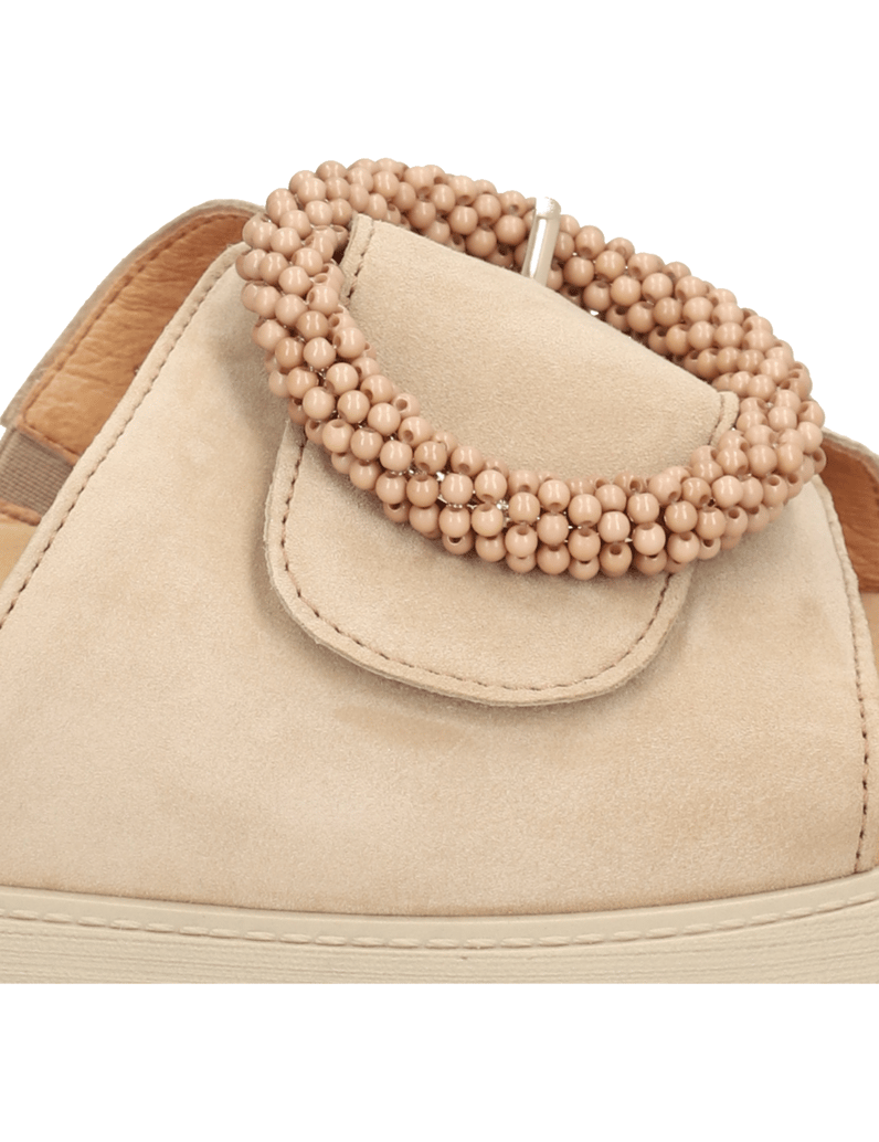 Gabor-Veloursleder-Pantoffel-beige