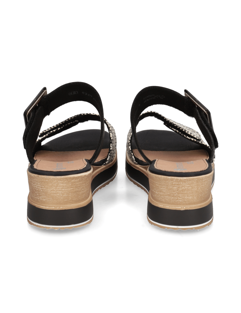 Remonte-Lederkombination-Pantoffel-schwarz