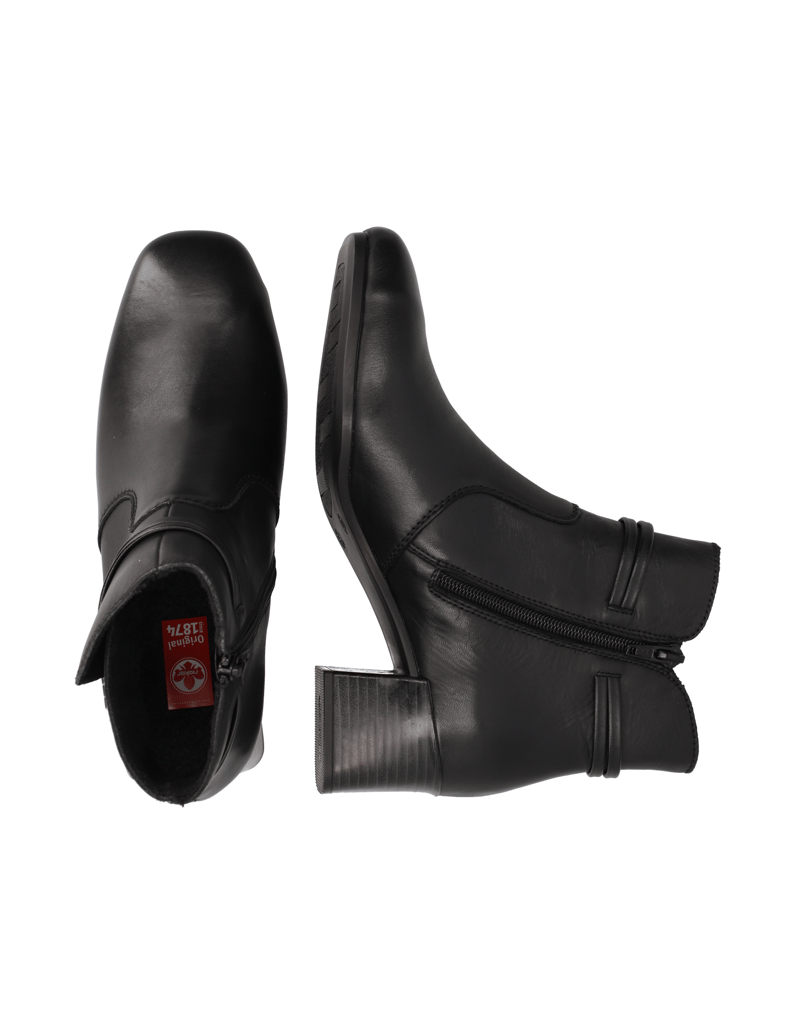 Rieker-Glattleder-Stiefelette-schwarz
