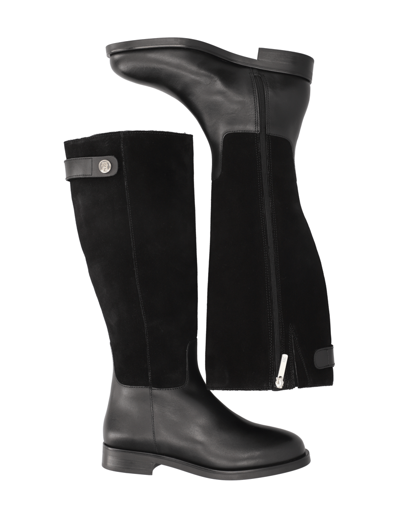 Tommy-Hilfiger-TH-STUD-LEATHER-MIX-LONG-BOOT-schwarz