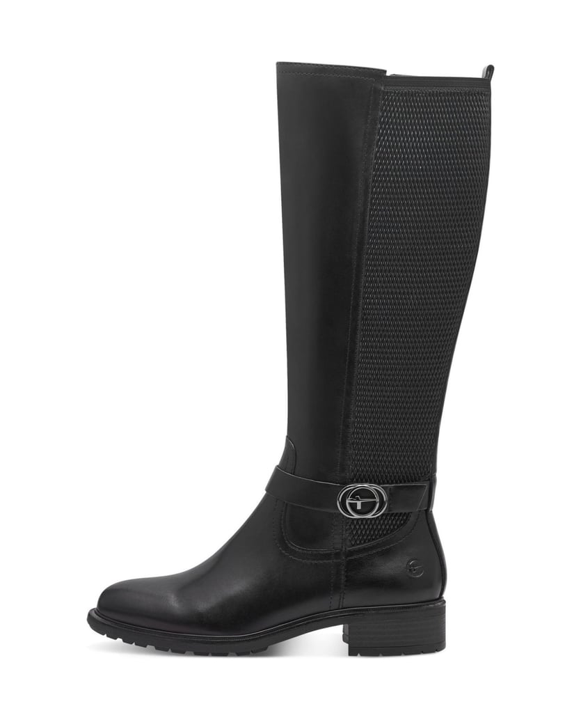 TAMARIS-Lederkombination-Stiefel-schwarz